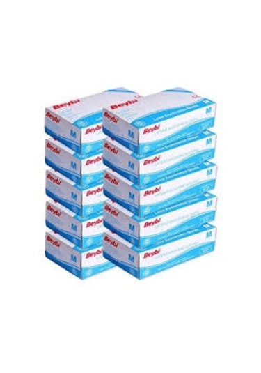Beybi Pudralı Lateks Muayene Eldiveni 100'lü x 10 Paket M