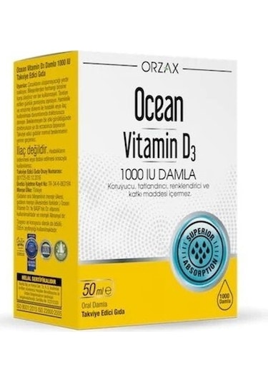 Ocean Vitamin D3 Damla 1000 Iu 50ml