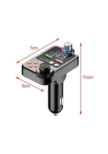 Homyl Araba Bluetooth Için Fm Verici Kullanımı Kolay 11x7x5cm