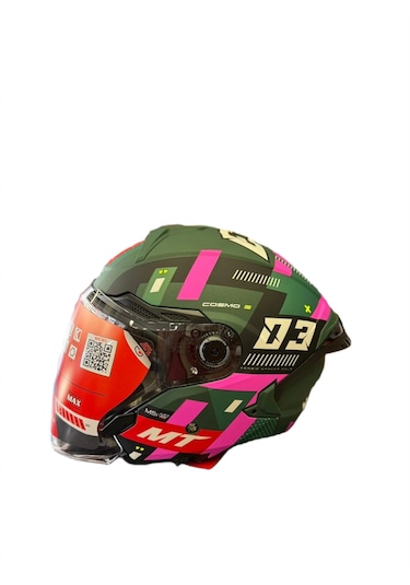 Mt Helmets Cosmo Sv Sergıo Garcıa D18 Kask Mat Pembe Yeşil