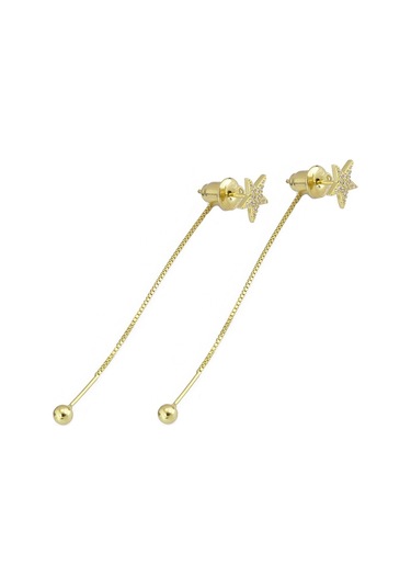 Yıldız Gümüş Küpe Ms2516 Altın