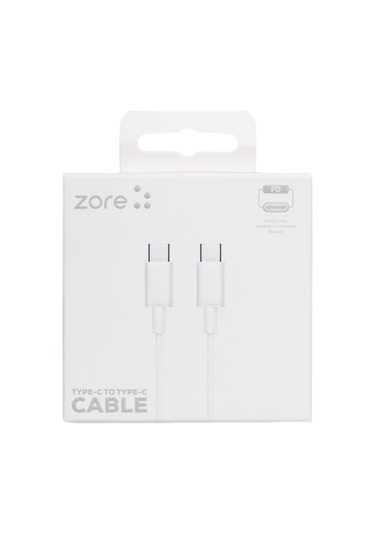 Ekılıf - Şarj Kablosu Type-c To Type-c Pd Hızlı Şarj Özellikli Data Ve Şarj Kablosu 1m - Zr-41 - Beyaz - T37297 Beyaz