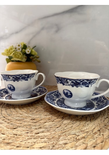 Kr Blue Odyssey Çay Fincanı Beyaz