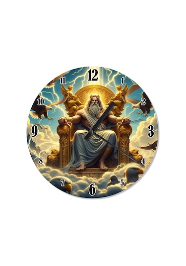 Zeus Ve Kartallar Retro Duvar Saati Duvar Saati