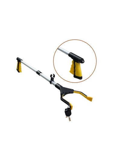 Symbee Pratik 360 Dönebilir Katlanabilir Uzatma Kolu - Sarı Renk, Hafif Ve Dayanıklı Abs Tpe Malzeme Siyah