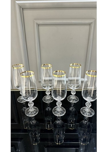 Çeyizci Çarşı Crystalex Gold Ayaklı Kahve Yanı Su Bardağı 180 Ml Gold