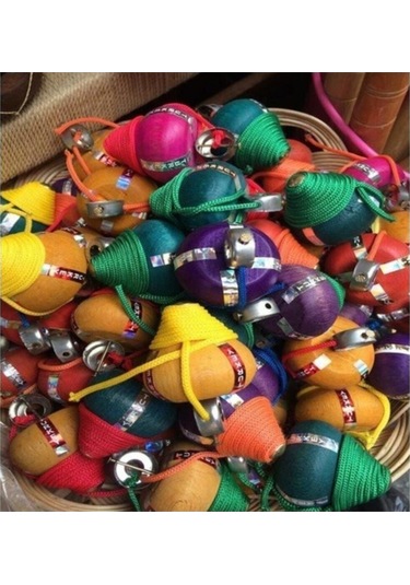 Nostaljik Ahşap Topaç Oyuncak 5'li Demet