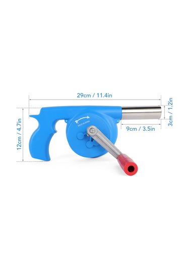 Ranyeek Mavi El Çarklı Mangal Havalandırıcısı - Odun Ateşi Hızlı Artırıcı, Isı Dayanıklı Abs Kasa Ve Paslanmaz Çelik Boru Çok Renkli