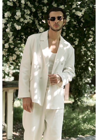Bohemai Ayyubay Erkek Blazer Ceket - Ekru Ekru