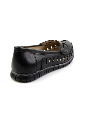 Bambi Siyah Leather Kadın Babet K01140005103 Siyah