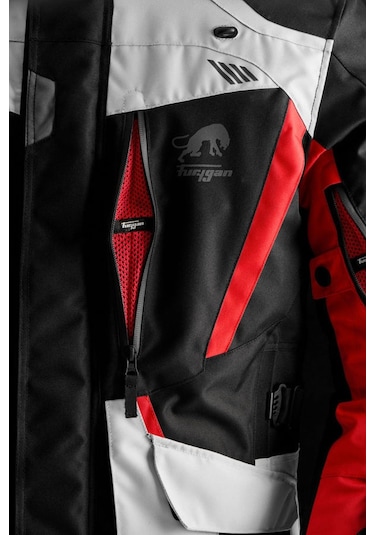 Furygan Apalaches Evo 4 Mevsim Motosiklet Montu Siyah Kırmızı