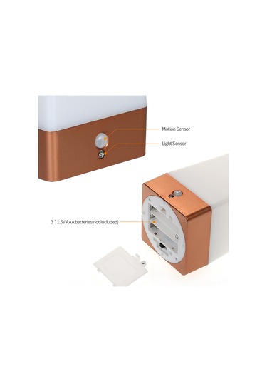 Symbee Pır Hareket Sensörlü Led Gece Lambası, 4m Algılama Mesafesi, Sarı Işık, Pil Beslemeli Aaa Pil Yok , Mutfak/yatak Odası/banyo Aydınlatması Beyaz