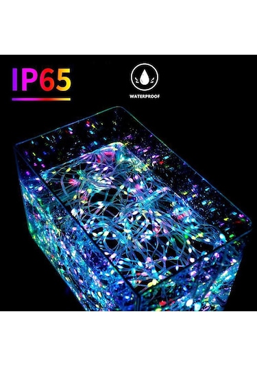 Yılbaşı Ağacı Işığı Noel Işığı Renkli Led Işık Ip65 10 Metre Usb Kum. + Cep Kontrol Dış Mekan Işığı Gün Işığı