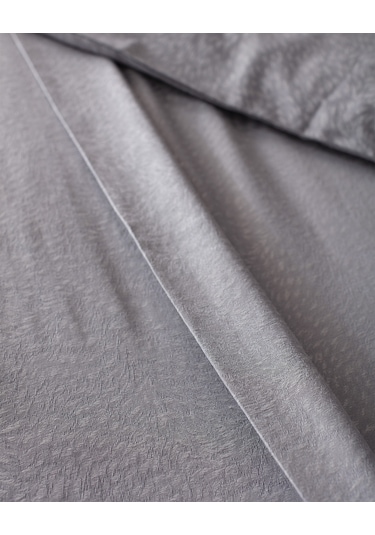 Madame Coco Andre Çift Kişilik Pamuklu Jakarlı Saten Nevresim Takımı - Açık Gri Gri