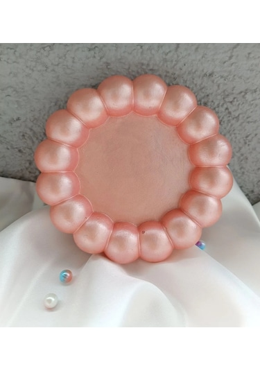 Pembe Sedefli Bubble Dekoratif Tabak Sunumluk Takı Tabağı