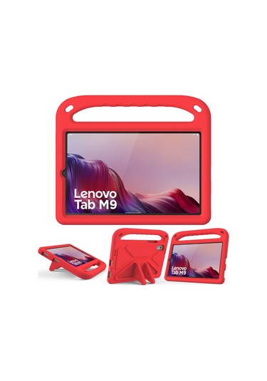 Butu Lenovo Uyumlu Tab M9 Kickstand Tablet Kılıfı, El Kavrama Eva Darbeye Dayanıklı Tablet Kılıfı