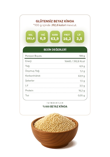 Glütensiz Beyaz Kinoa 500 G