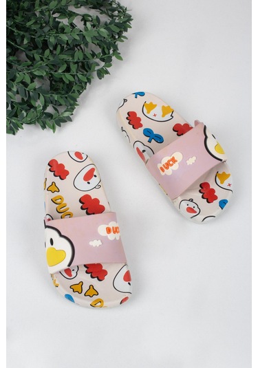 Kız Çocuk Civciv Temalı Terlik-5763-pembe Pembe