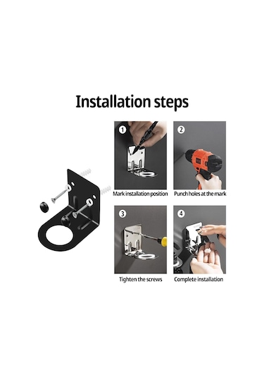 Tenfowee Duvar Takılan 304 Paslanmaz Çelik Sabun Ve Şampuan Organizörü, Ayarlanabilir Halka İle 6'lı Set, Duş Ve Mutfak Fıçı Tutucu, Vidalama Seti İçerir Siyah