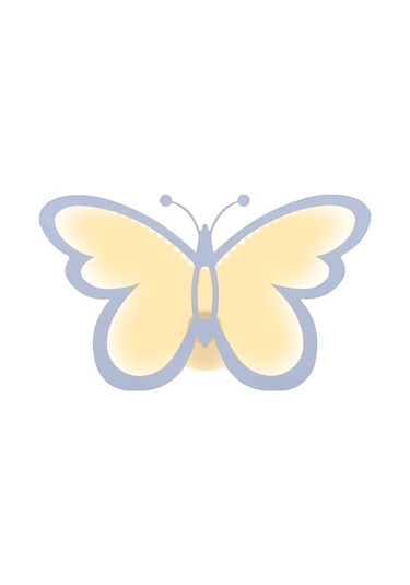 Led Mavi Kelebek Duvar Lambası - Yatak Odası Koridor Dekorasyonu - Isı Beyazı 12w Akrilik Tasarım Ilık Beyaz Ilık Beyaz