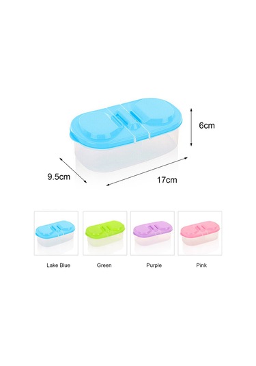 Hangfox Çift Bölmeli Kapaklı Mutfak Saklama Kabı - Pratik Ve Dayanıklı Gıda Depolama Kutusu Pembe Diğer