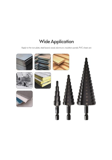 Hallow Hss Kobalt Kademeli Matkap Ucu Seti İnce Demir-Çelik-Pvc-Ahşap 4 Adet