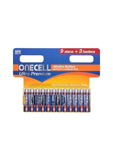 Onecell LR03 Ultra Premium 1.5V AAA Alkalin Pil 12'li