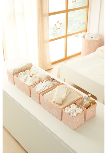 Ocean Home Textile 6'lı Çocuk Odası Deniz Kızı Çekmece İçi Düzenleyici Kutu