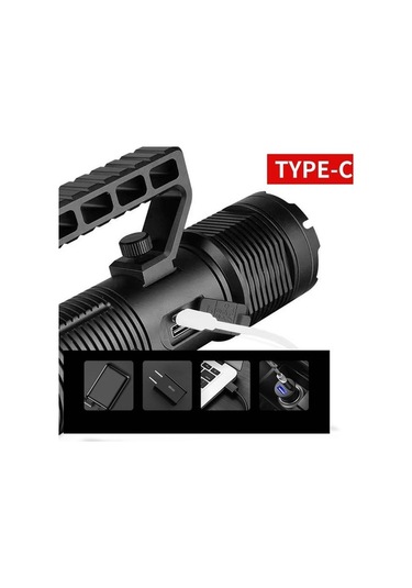 Wondernest Xhp160 Teleskopik Yakınlaştırma Arama Işığı Çift Kafa Taşınabilir Açık Hava Led El Feneri Çok Renkli