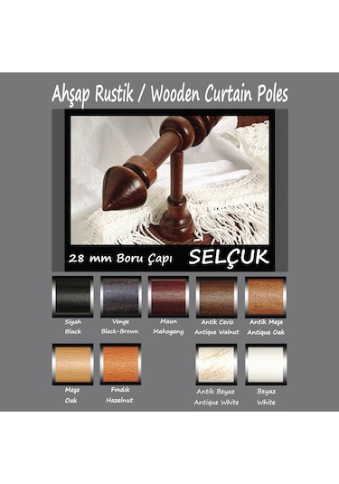 Ahşap Rustik,  Halkalı + Raylı