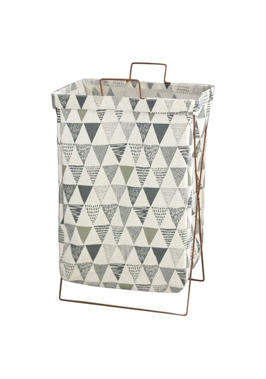 Cbtx 52 L Katlanabilir Çamaşır Sepeti Demir Raf Pamuk Keten Kirli Giysiler L Gri Üçgen Diğer