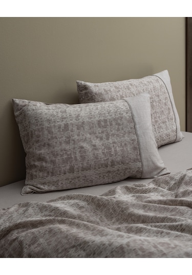 Petrus Tek Kişilik %100 Pamuk Madame Coco Crep Baskılı Nevresim Takımı - Bej 8684427178775 Ekru