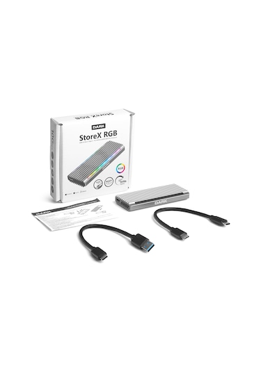 Dark USB 3.2 Gen2 Type C - M.2 NVMe & NGFF SATA SSD RGB LED