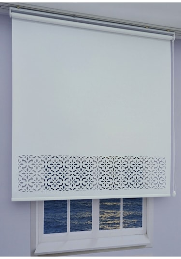 Lazer Kesim Kalın İthal Mat Stor Perde - 30 Cm Lazer Yüksekliği 001