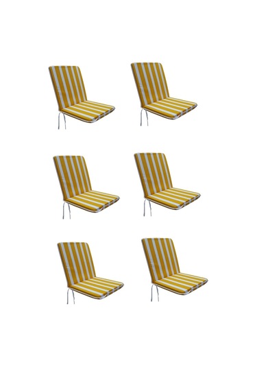 Mirzade 6'lı Median Yüksek Arkalı Sandalye Minderi-sarı