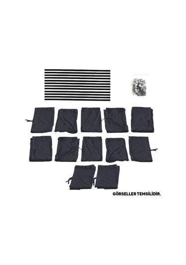 Pandami Mercedes Sprinter W902 Orta Şase 1997-2004 Uyumlu Füme Raylı Oto Perde Takımı