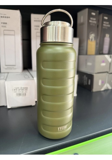 Paslanmaz Çelik Termos Su Şişesi 360ml Vakumlu Kapak Yeşil İthal Ürün Yeşil
