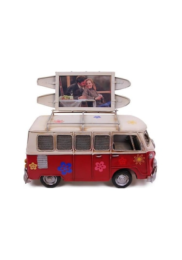 Dekoratif Metal Minibüs Çerçeveli Biblo Kumbaralı