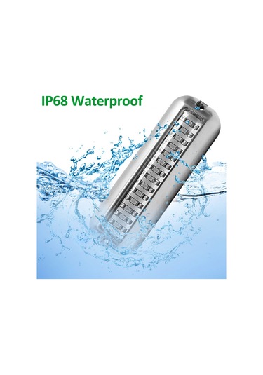 Monyee 316 Çelik 42 Led Denizaltı Lambası, Ip68 Su Geçirmez, 10-30vdc, 90 Görüş Açısı, Mavi Işık, 8.4w, 643lm