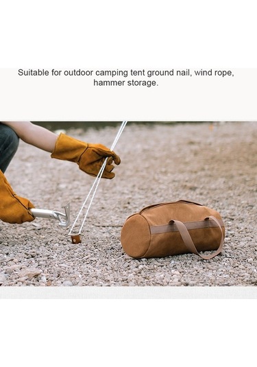 Pazly Kamp Çadırı Çivisi Ve Malzemeleri İçin Taşınabilir Kumaş Çanta - Kahverengi Kahverengi