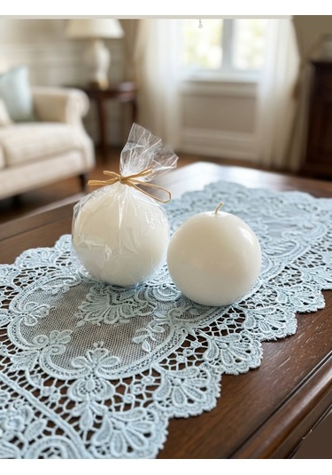 Dekoratif Top Mum 10 Cm Beyaz