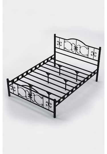 Aksviva Pero Çift Kişilik Ferforje Metal Karyola Siyah