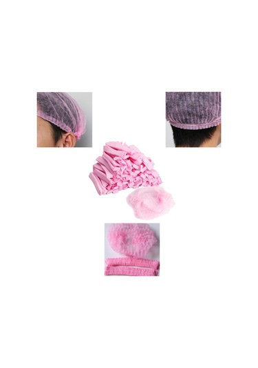 Suntek 100 Parça Tek Kullanımlık Saç Baş Örtüsü Net Pembe