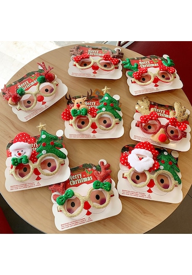 Noel Gözlük Çerçevesi, Noel Parti Malzemeleri, Noel Süsleri, Hediyeler, Küçük Hediyeler, Sevimli Noel Gözlükleri 1 Kırmızı Burun