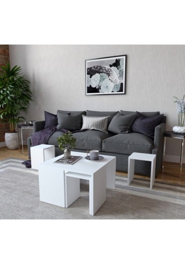 Decormet Ortanca Sehpa Beyaz Beyaz