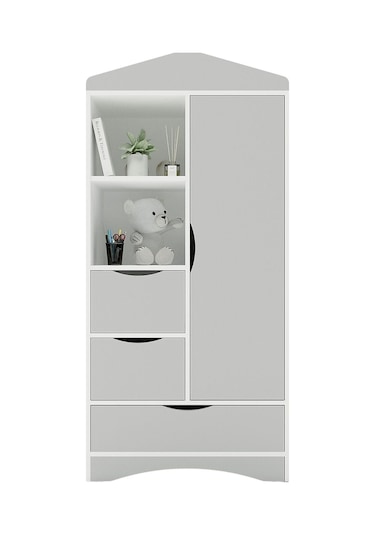 Floradesign Çocuk Odası Takımı Gardırop Şifonyer Gri Beyaz