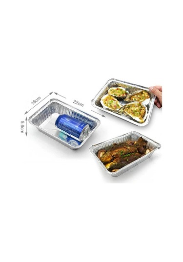 Tongxida 50 Adet Tek Kullanımlık Alüminyum Folyo Kutu - Izgara, Fırın, Balık Pişirme İçin 22x16x5.6cm Çok Renkli Çok Renkli