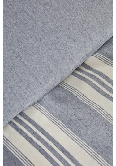 Karacahome Sarah Anderson Rosery İpliği Boyalı Çift Kişilik Nevresim Takımı Mavi