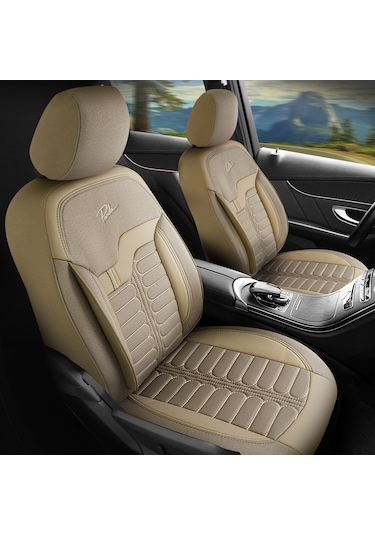 Panda Londra Serisi İngiliz Jakar Kumaş Oto Koltuk Kılıfı - Bej