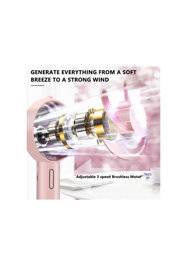 Mini El Tipi Vantilatör, 3 Hız Ayarlanabilir Açılı, Taşınabilir El Akrilonitril Bütadien Stiren